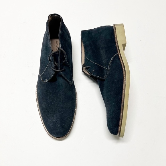 Banana Republic Mens Navy Suede Leather Lace Up Philip Chukka Boot Size 9.5 - Picture 1 of 7